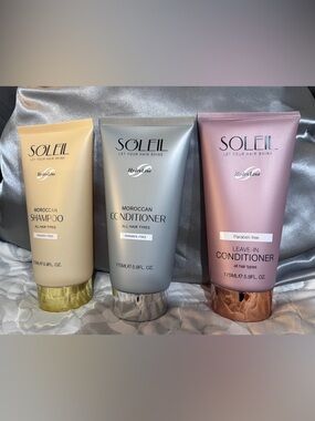 BUNDLE - Soleil Hydroline Moroccan Shampoo, Conditioner AND Leave-In Conditioner
